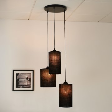 Brilagi - Luster na sajli TUBES 3xE27/15W/230V crna