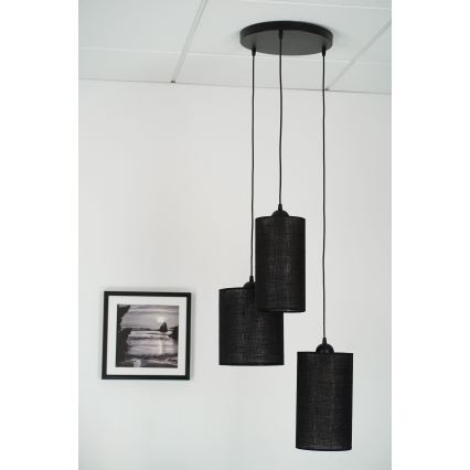 Brilagi - Luster na sajli TUBES 3xE27/15W/230V crna