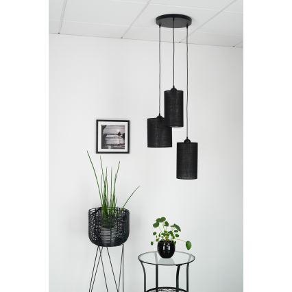 Brilagi - Luster na sajli TUBES 3xE27/15W/230V crna