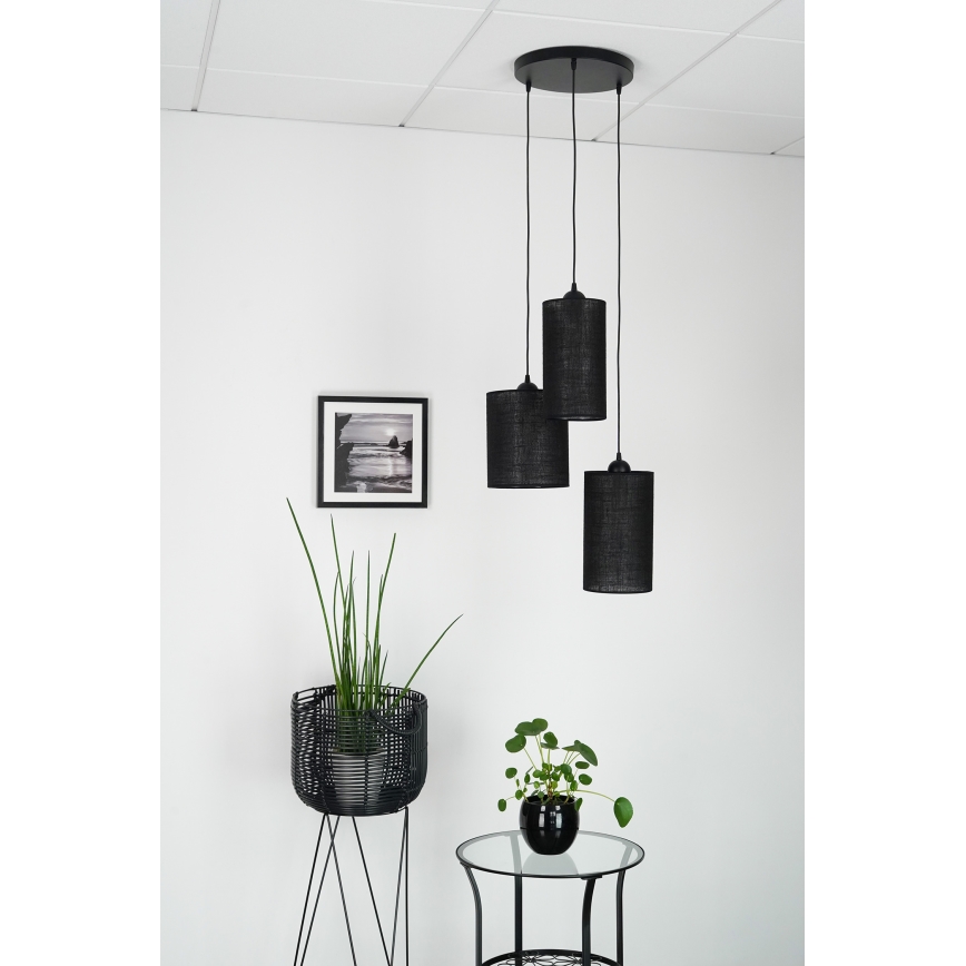 Brilagi - Luster na sajli TUBES 3xE27/15W/230V crna