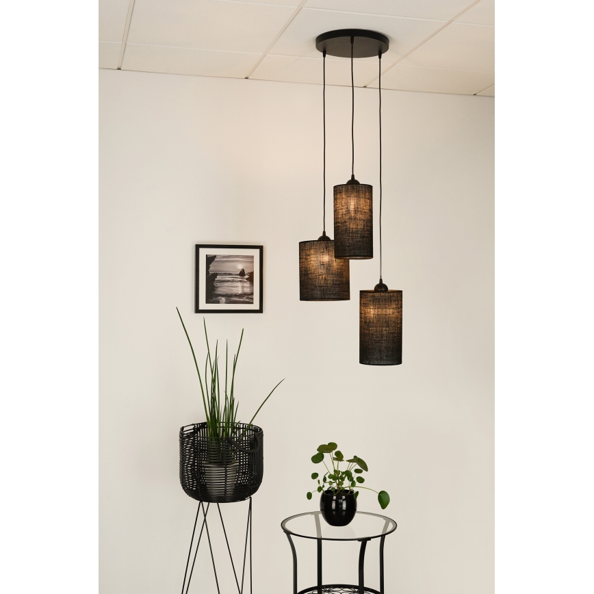 Brilagi - Luster na sajli TUBES 3xE27/15W/230V crno