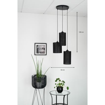 Brilagi - Luster na sajli TUBES 3xE27/15W/230V crno