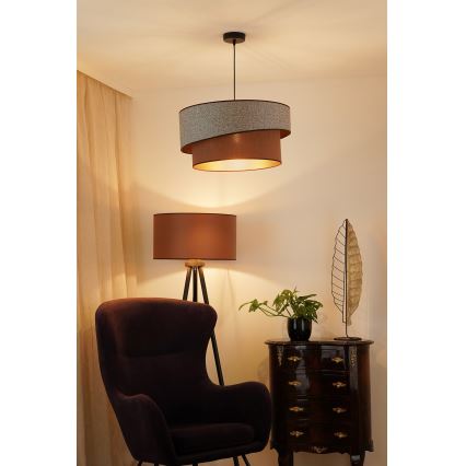 Brilagi - Luster na sajli VEGAS SHINE 1xE27/15W/230V pr. 50 cm sivo/braon
