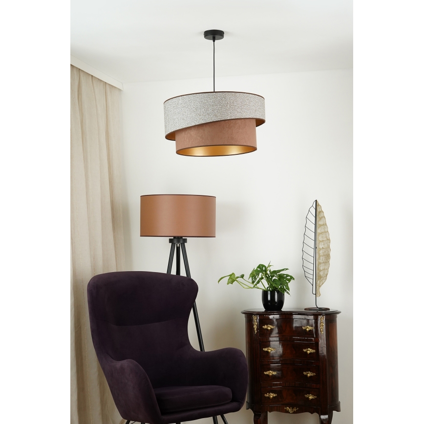 Brilagi - Luster na sajli VEGAS SHINE 1xE27/15W/230V pr. 50 cm sivo/braon