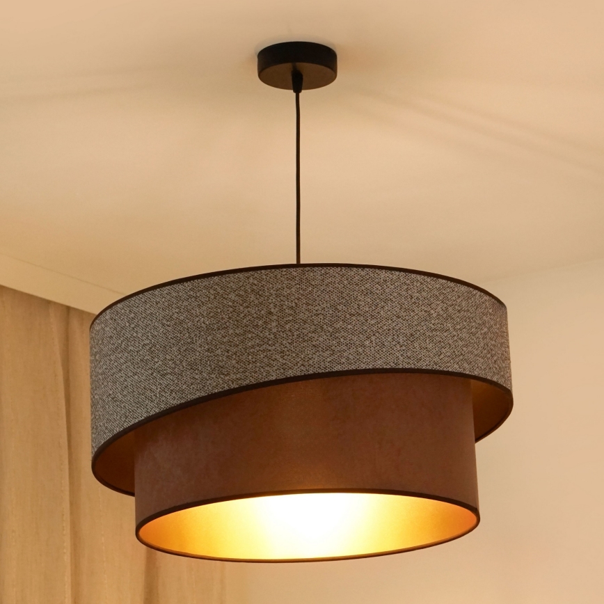 Brilagi - Luster na sajli VEGAS SHINE 1xE27/15W/230V Ø 50 cm siva/smeđa