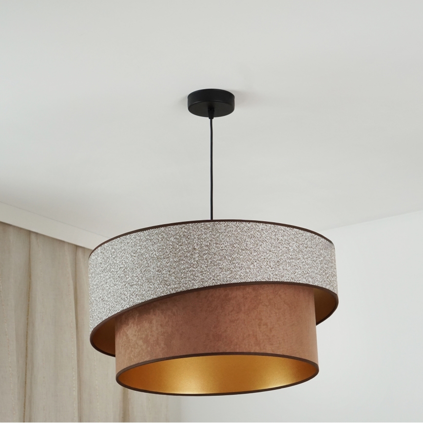 Brilagi - Luster na sajli VEGAS SHINE 1xE27/15W/230V Ø 50 cm siva/smeđa