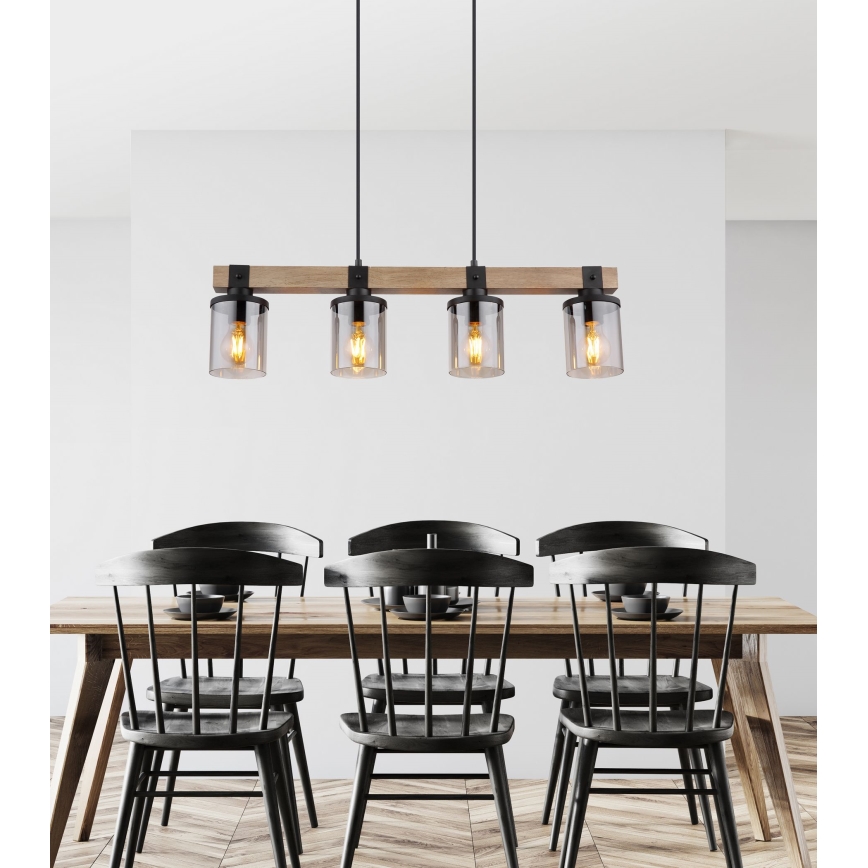 Brilagi - Luster na sajli VISTA 4xE27/60W/230V hrast