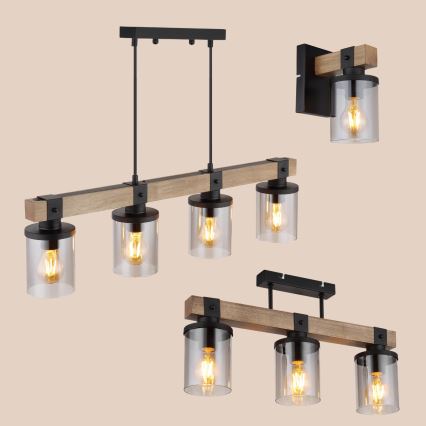 Brilagi - Luster na sajli VISTA 4xE27/60W/230V hrast