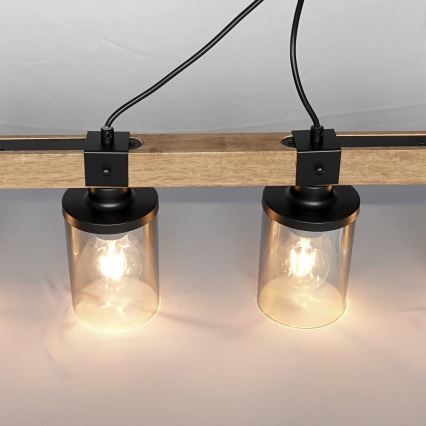 Brilagi - Luster na sajli VISTA 4xE27/60W/230V hrast