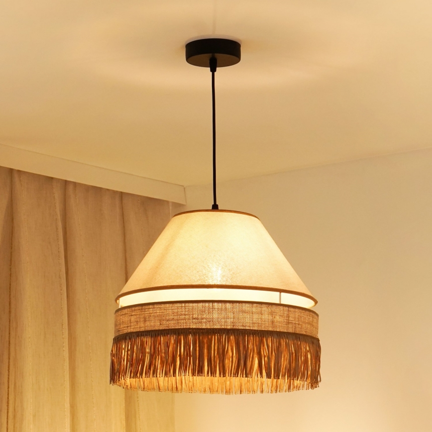 Brilagi - Luster na sajli WINNETOU AVIGNION 1xE27/15W/230V pr. 35 cm braon/kremasta