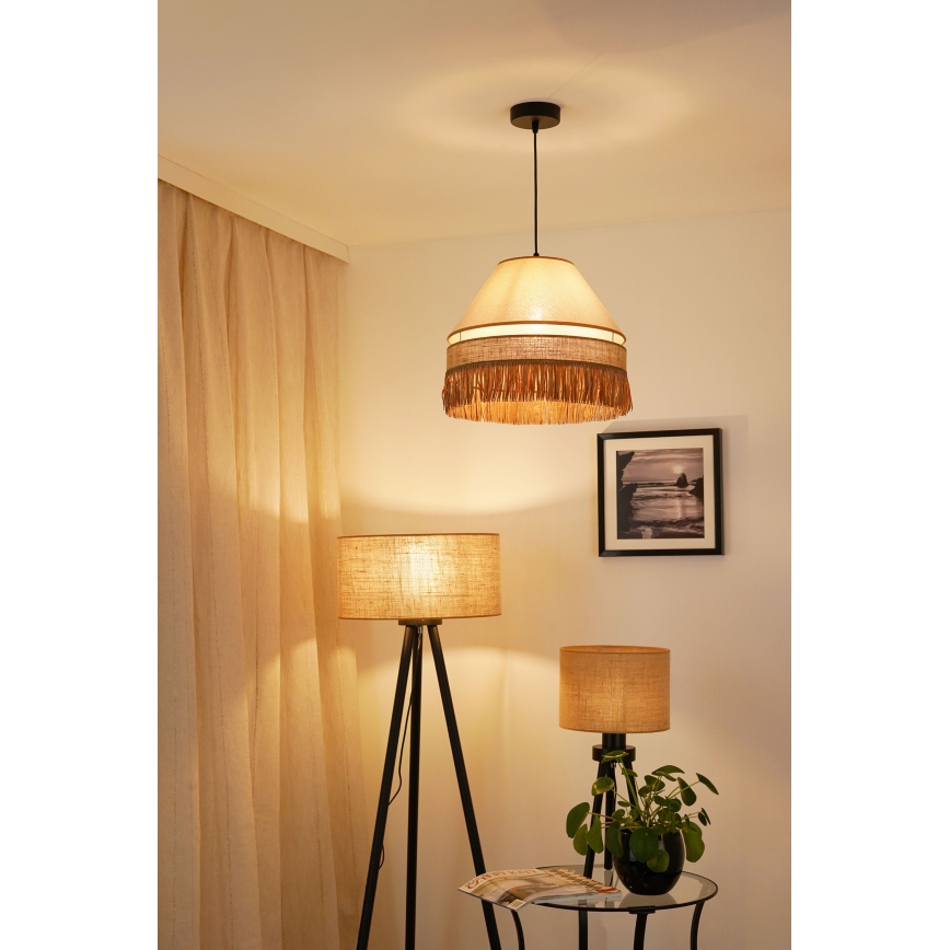 Brilagi - Luster na sajli WINNETOU AVIGNION 1xE27/15W/230V pr. 35 cm braon/kremasta