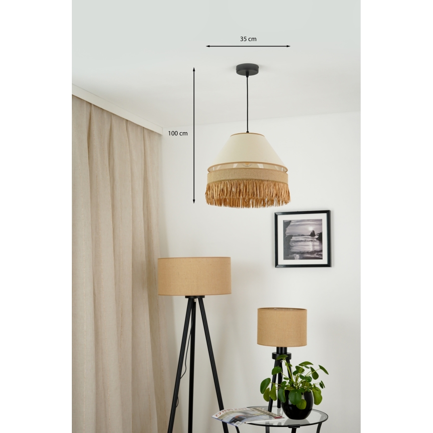 Brilagi - Luster na sajli WINNETOU AVIGNION 1xE27/15W/230V pr. 35 cm braon/kremasta