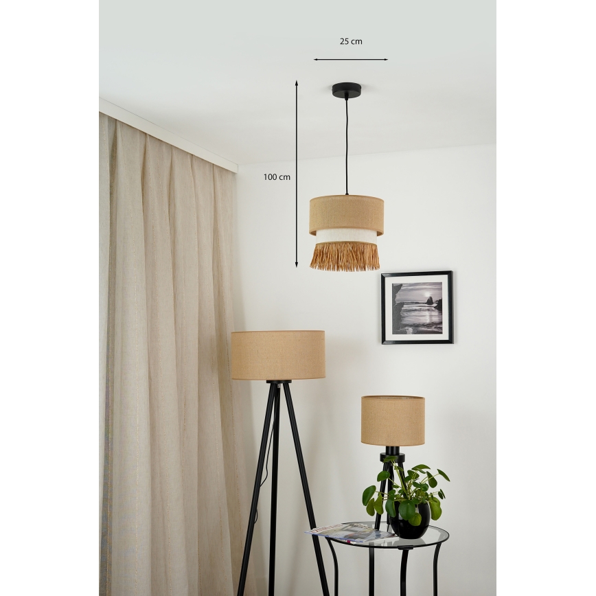 Brilagi - Luster na sajli WINNETOU BOHO 1xE27/15W/230V pr. 25 cm braon/kremasta