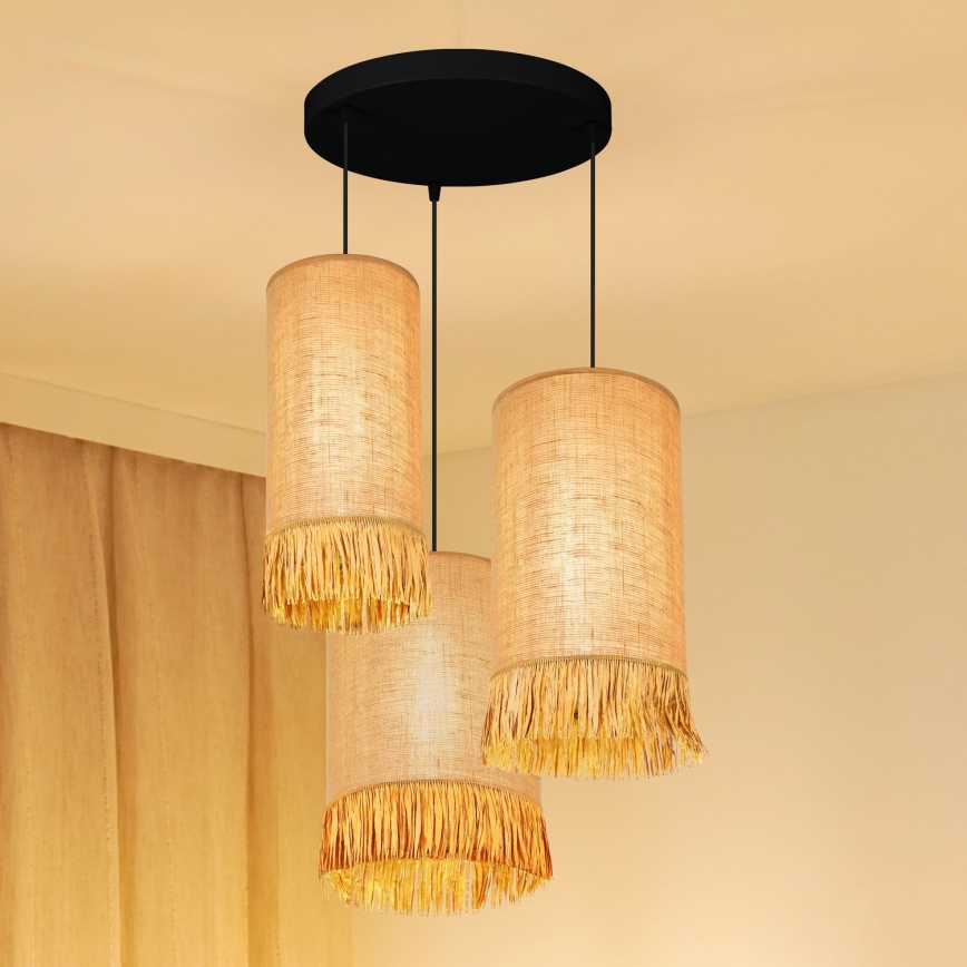 Brilagi - Luster na sajli WINNETOU TUBES 3xE27/15W/230V braon/crno
