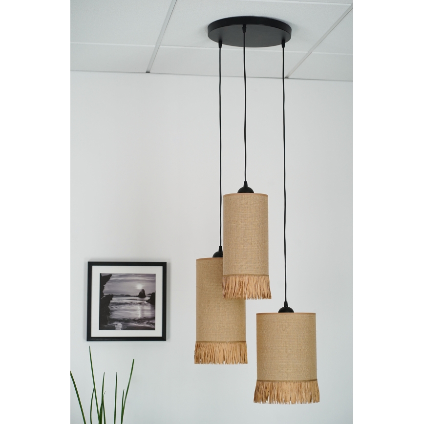 Brilagi - Luster na sajli WINNETOU TUBES 3xE27/15W/230V braon/crno