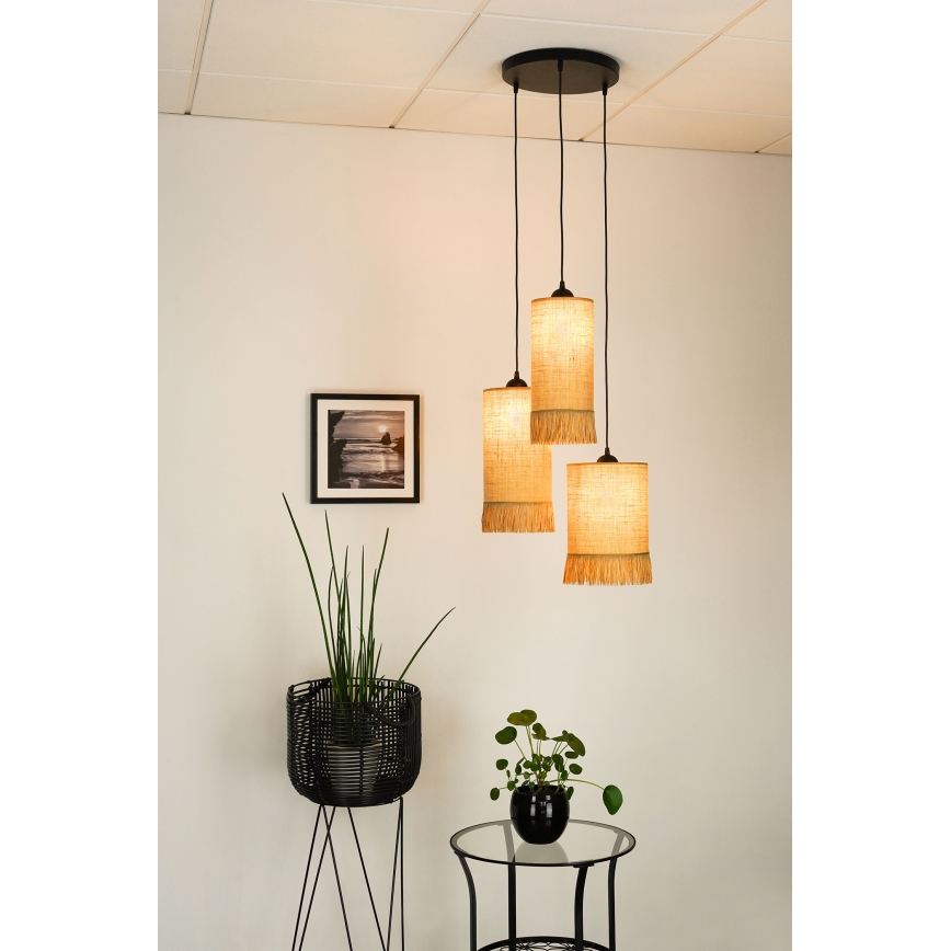 Brilagi - Luster na sajli WINNETOU TUBES 3xE27/15W/230V braon/crno