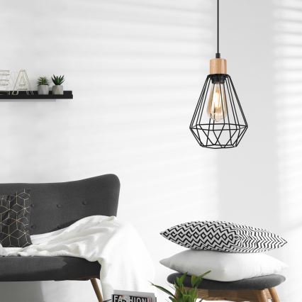 Brilagi - Luster na sajli WOODY BASKET 1xE27/60W/230V hrast