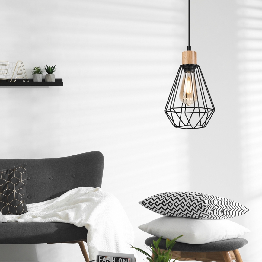 Brilagi - Luster na sajli WOODY BASKET 1xE27/60W/230V hrast