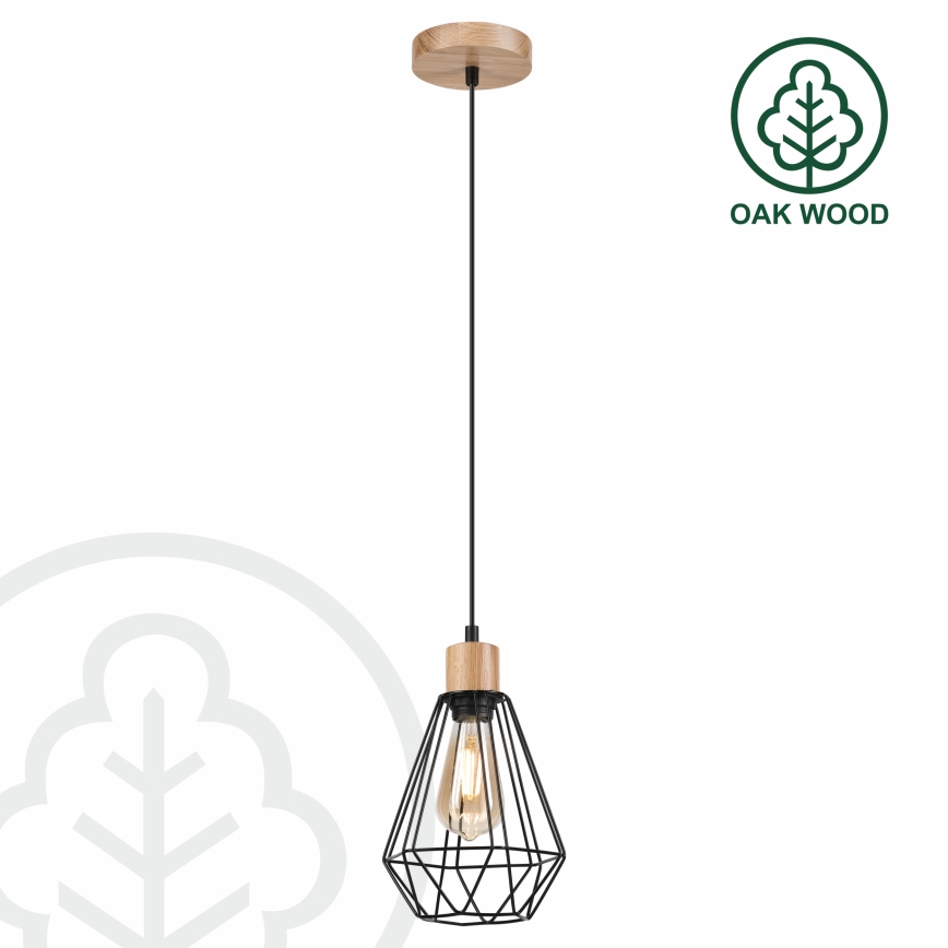 Brilagi - Luster na sajli WOODY BASKET 1xE27/60W/230V hrast