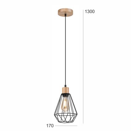 Brilagi - Luster na sajli WOODY BASKET 1xE27/60W/230V hrast