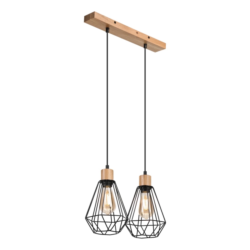 Brilagi - Luster na sajli WOODY BASKET 2xE27/60W/230V hrast