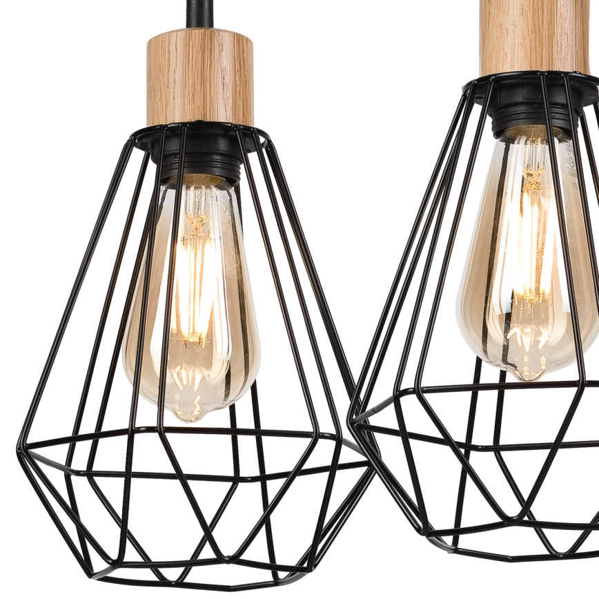 Brilagi - Luster na sajli WOODY BASKET 2xE27/60W/230V hrast