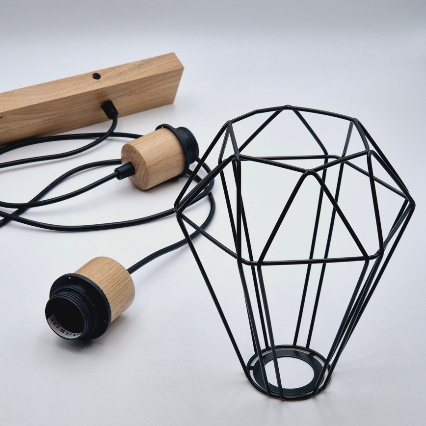 Brilagi - Luster na sajli WOODY BASKET 2xE27/60W/230V hrast