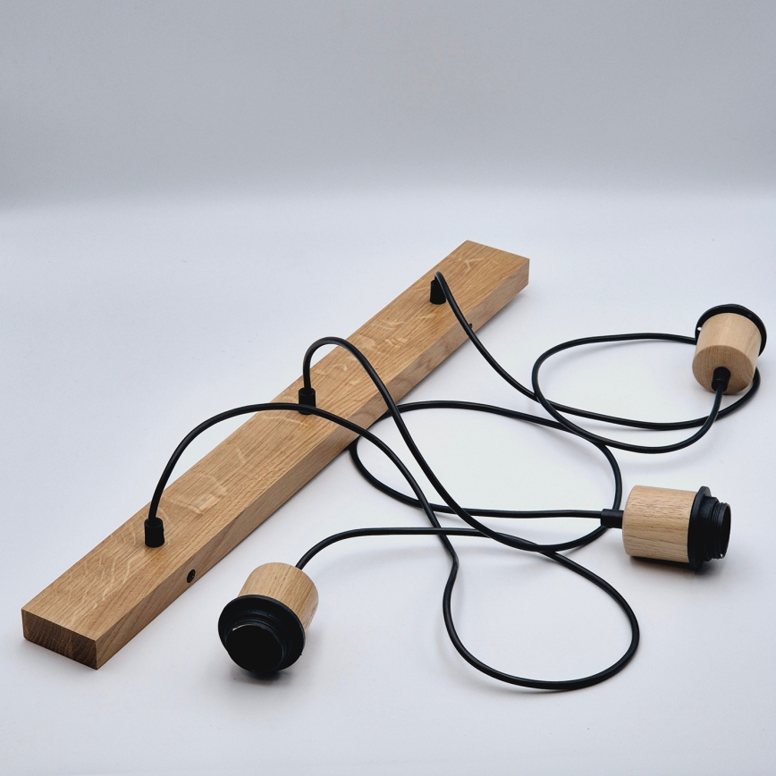 Brilagi - Luster na sajli WOODY BASKET 3xE27/60W/230V hrast