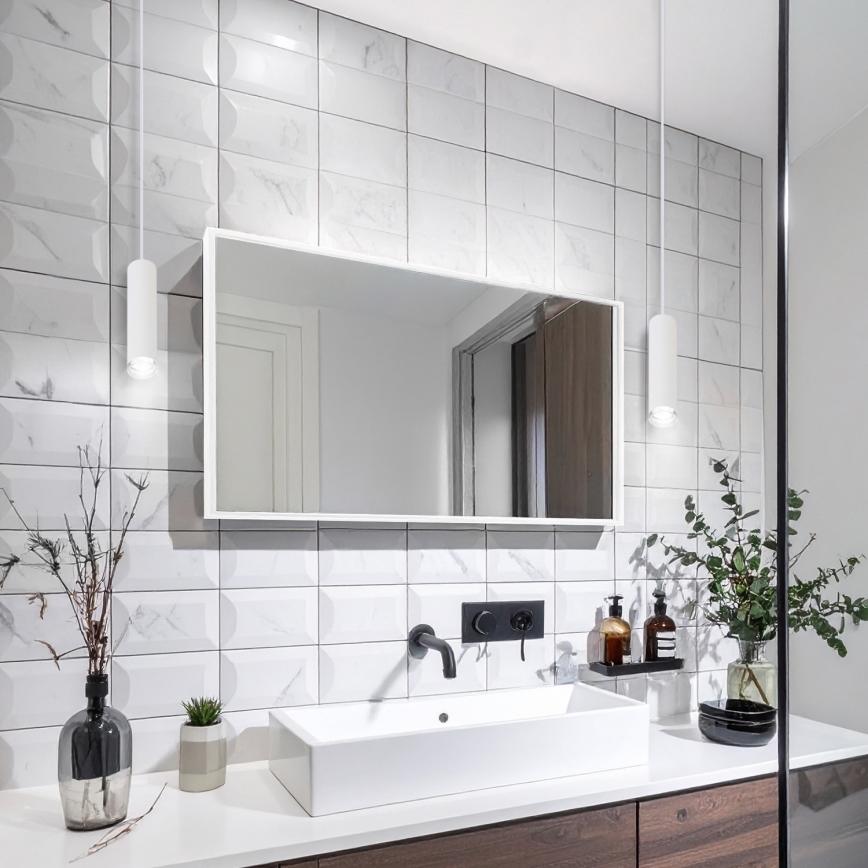 Brilagi - Luster na sajli za kupatilo SELE AQUA 1xGU10/30W/230V IP44 bela