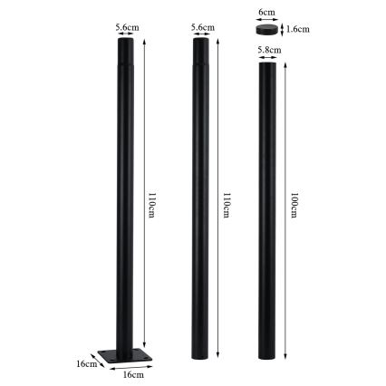 Brilagi - Metalni stub za spoljnu rasvetu URBAN 3 m stub crno