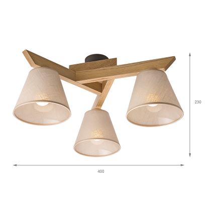 Brilagi - Nadgradni luster ANTHONY 3xE14/40W/230V hrast/bež
