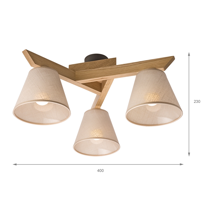 Brilagi - Nadgradni luster ANTHONY 3xE14/40W/230V hrast/bež