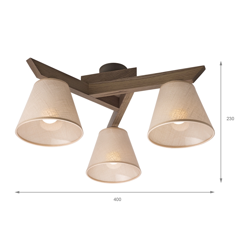 Brilagi - Nadgradni luster ANTHONY 3xE14/40W/230V hrast/bež