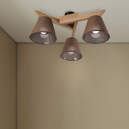 Brilagi - Nadgradni luster ANTHONY 3xE14/40W/230V hrast/braon