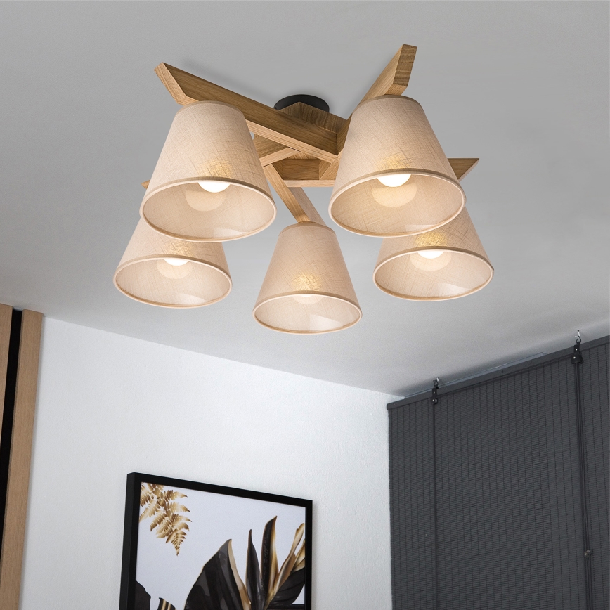 Brilagi - Nadgradni luster ANTHONY 5xE14/40W/230V hrast/bež