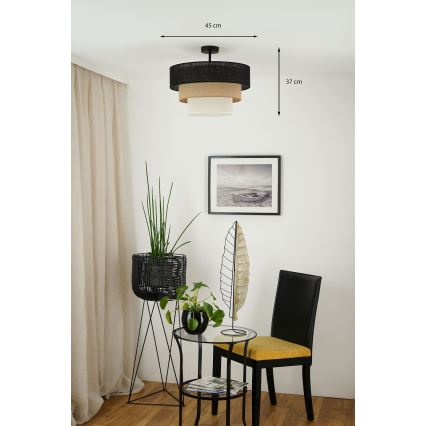 Brilagi - Nadgradni luster ASPEN LUNETA 1xE27/15W/230V pr. 45 cm crno/bež/kremasta