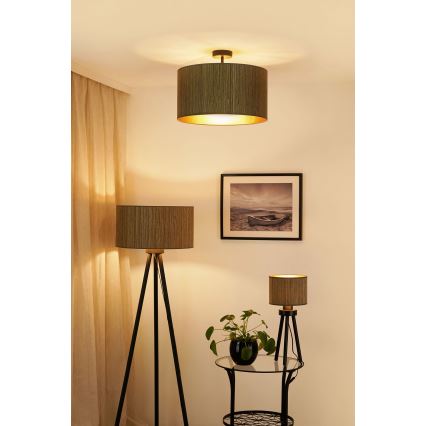 Brilagi - Nadgradni luster BOSTON ROLLER 1xE27/15W/230V pr. 45 cm slama braon/zlatna