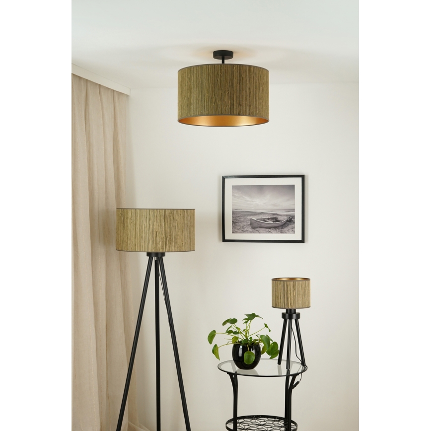 Brilagi - Nadgradni luster BOSTON ROLLER 1xE27/15W/230V pr. 45 cm slama braon/zlatna