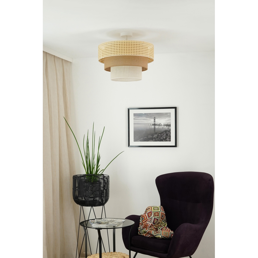 Brilagi - Nadgradni luster CEDAR LUNETA 1xE27/15W/230V pr. 45 cm bež/braon/kremasta