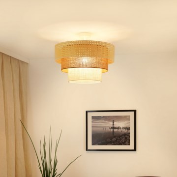 Brilagi - Nadgradni luster CEDAR LUNETA 1xE27/15W/230V pr. 45 cm bež/braon/kremasta
