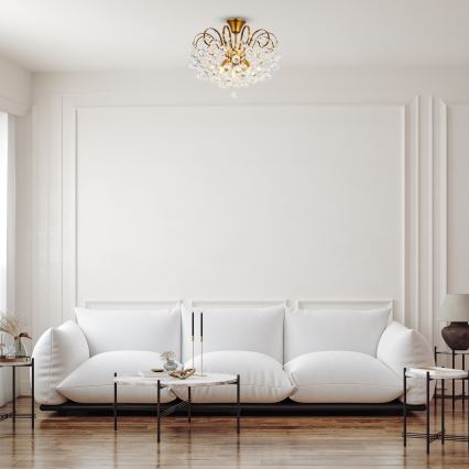 Brilagi - Nadgradni luster CRYSTAL 6xE14/60W/230V bronzana