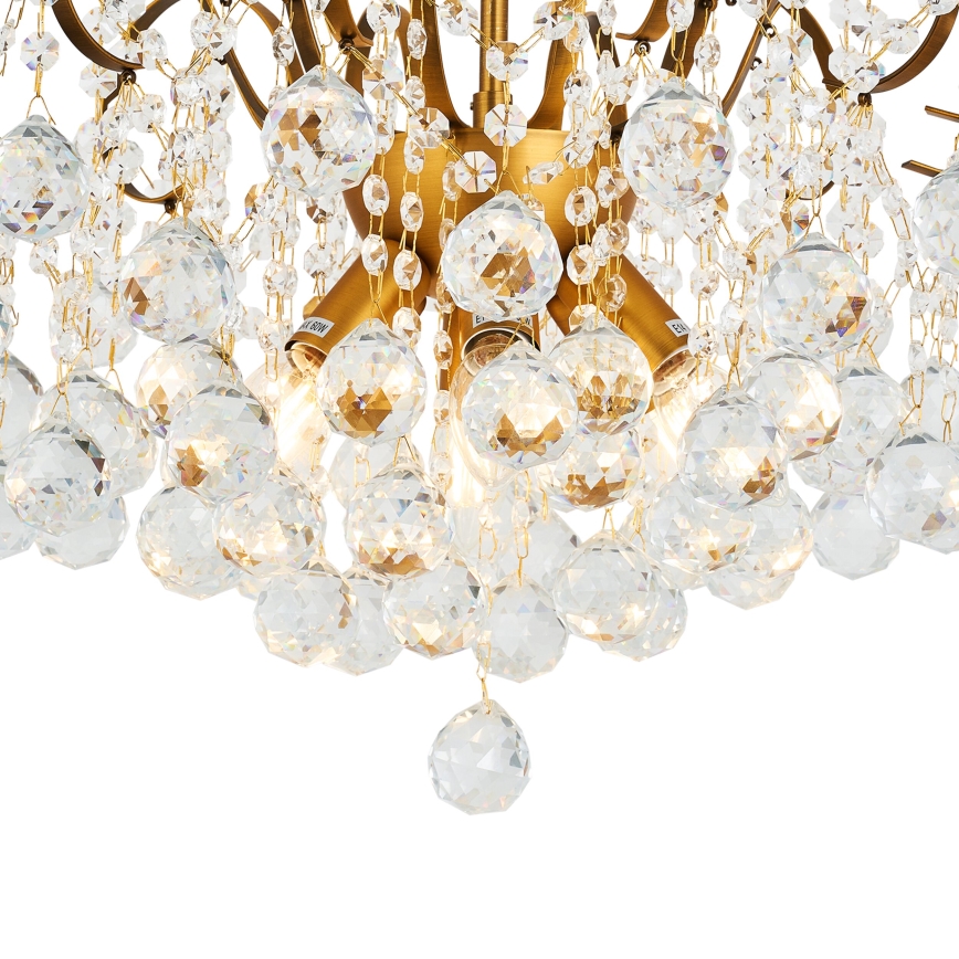 Brilagi - Nadgradni luster CRYSTAL 6xE14/60W/230V bronzana