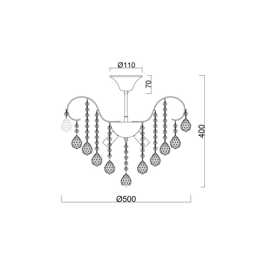 Brilagi - Nadgradni luster CRYSTAL 6xE14/60W/230V sjajni krom