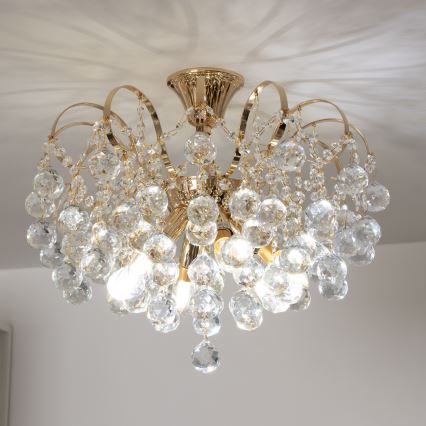 Brilagi - Nadgradni luster CRYSTAL 6xE14/60W/230V zlatna