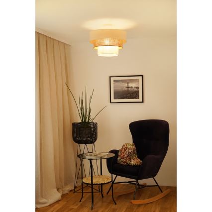 Brilagi - Nadgradni luster DENVER LUNETA 1xE27/15W/230V pr. 45 cm bež/braon/kremasta