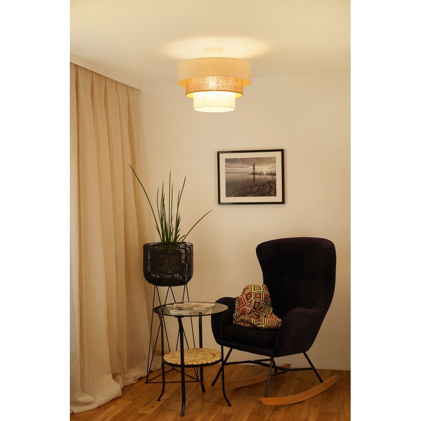 Brilagi - Nadgradni luster DENVER LUNETA 1xE27/15W/230V pr. 45 cm bež/braon/kremasta