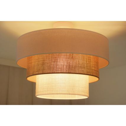 Brilagi - Nadgradni luster DENVER LUNETA 1xE27/15W/230V pr. 45 cm bež/braon/kremasta