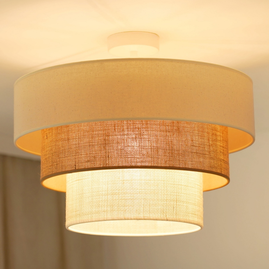 Brilagi - Nadgradni luster DENVER LUNETA 1xE27/15W/230V pr. 45 cm bež/braon/kremasta