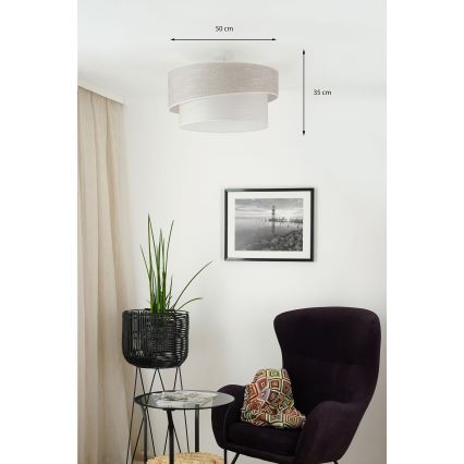 Brilagi - Nadgradni luster DOVER SHINE 1xE27/15W/230V pr. 50 cm sivo/kremasta