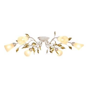 Brilagi - Nadgradni luster FLORA 6xE14/60W/230V zlatna/kremasta/patina
